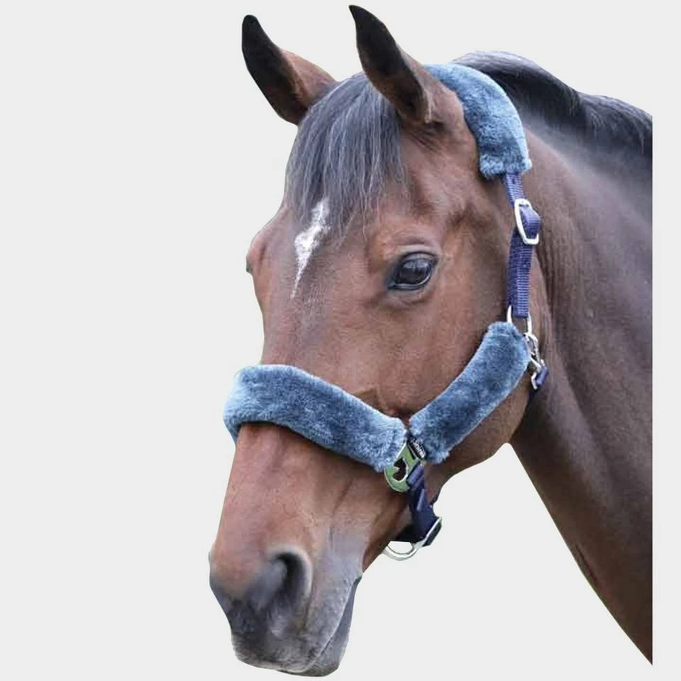 Fleece Lined Headcollar Navy/Grey 3 Fleece Lined Headcollar Navy/Grey