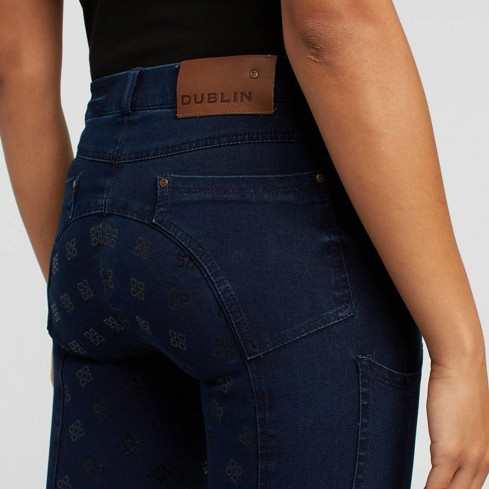 Dublin Shona Full Grip Silicone Print Denim Breeches 7 Dublin Shona Full Grip Silicone Print Denim Breeches - Image 5