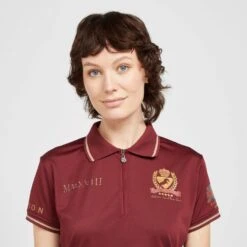 Ladies Team Tech Polo Shirt Burgundy -Horse Riding Equipment Store go 517285 e