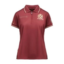 Ladies Team Tech Polo Shirt Burgundy -Horse Riding Equipment Store go 517285 u