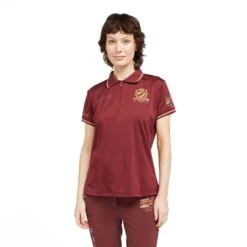 Ladies Team Tech Polo Shirt Burgundy -Horse Riding Equipment Store go 517285 z