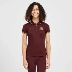 Childs Team Tech Polo Shirt Burgundy