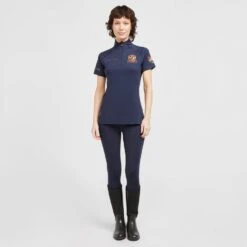 Ladies Team Short Sleeve Base Layer Navy -Horse Riding Equipment Store go 517290 c