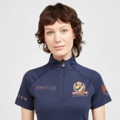 Ladies Team Short Sleeve Base Layer Navy -Horse Riding Equipment Store go 517290 h