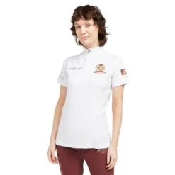 Ladies Team Short Sleeve Base Layer White -Horse Riding Equipment Store go 517291 z