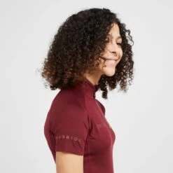 Childs Team Short Sleeve Base Layer Burgundy -Horse Riding Equipment Store go 517293 f