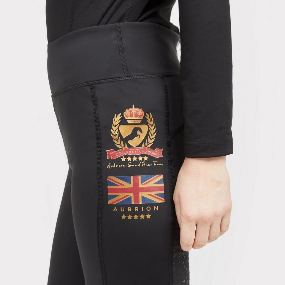 Ladies Team Riding Tights Black 7 Ladies Team Riding Tights Black - Image 5