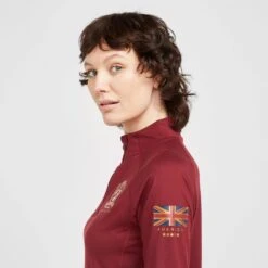 Ladies Team Long Sleeve Base Layer Burgundy -Horse Riding Equipment Store go 517315 d