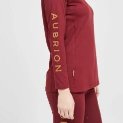 Ladies Team Long Sleeve Base Layer Burgundy -Horse Riding Equipment Store go 517315 e