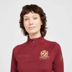 Ladies Team Long Sleeve Base Layer Burgundy -Horse Riding Equipment Store go 517315 f