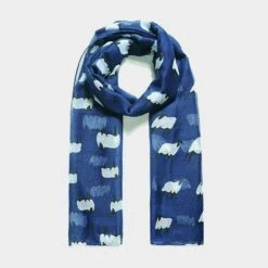 Sheep Print Scarf Navy