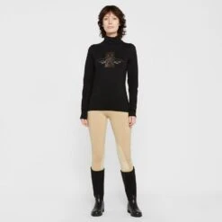 Ladies Cecile Long Sleeve Top Black -Horse Riding Equipment Store go 526491 c