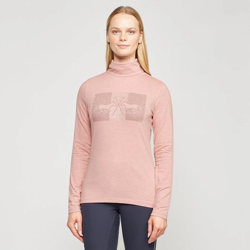 Ladies Cecile Long Sleeve Top Blush Melange 3 Ladies Cecile Long Sleeve Top Blush Melange