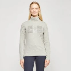 Ladies Cecile Long Sleeve Top Grey Heather