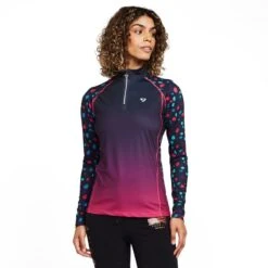 Womens Hyde Park Cross Country Shirt Pink Spot -Horse Riding Equipment Store go 575384 z
