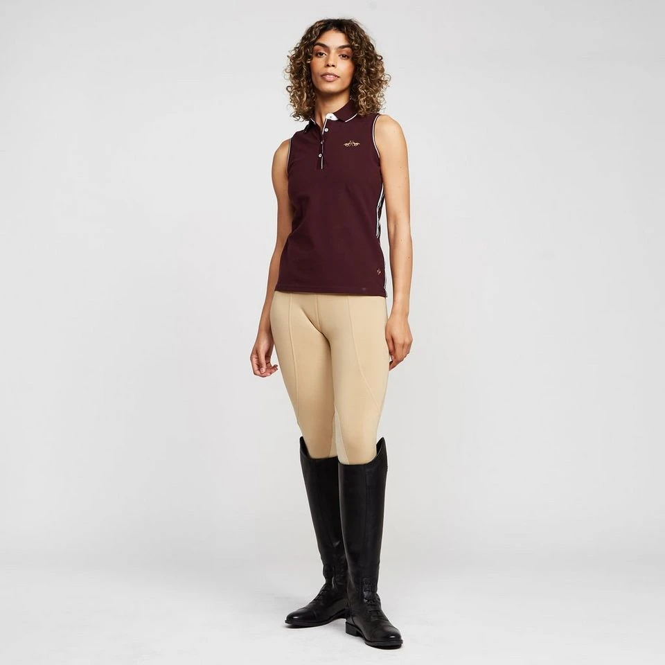 Womens Lia Sleeveless Polo Shirt Dark Berry 5 Womens Lia Sleeveless Polo Shirt Dark Berry - Image 3