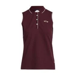 Womens Lia Sleeveless Polo Shirt Dark Berry 14 Womens Lia Sleeveless Polo Shirt Dark Berry -Horse Riding Equipment Store go 577056 u