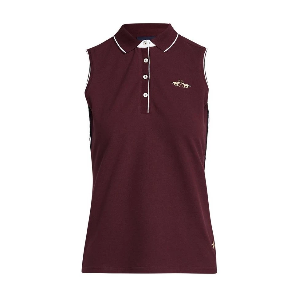 Womens Lia Sleeveless Polo Shirt Dark Berry 8 Womens Lia Sleeveless Polo Shirt Dark Berry - Image 6