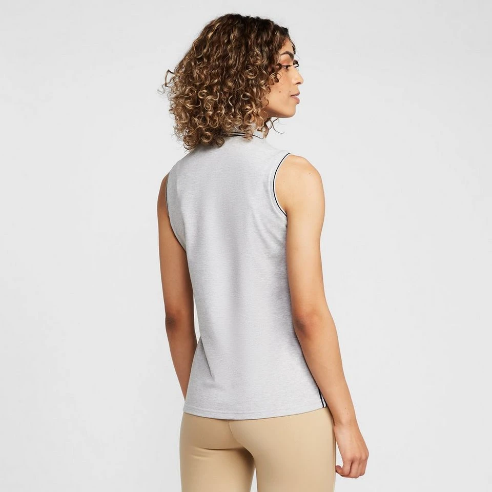 Womens Lia Sleeveless Polo Shirt Grey Heather 4 Womens Lia Sleeveless Polo Shirt Grey Heather - Image 2