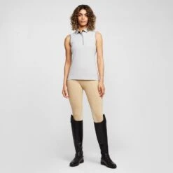 Womens Lia Sleeveless Polo Shirt Grey Heather 11 Womens Lia Sleeveless Polo Shirt Grey Heather -Horse Riding Equipment Store go 577057 c