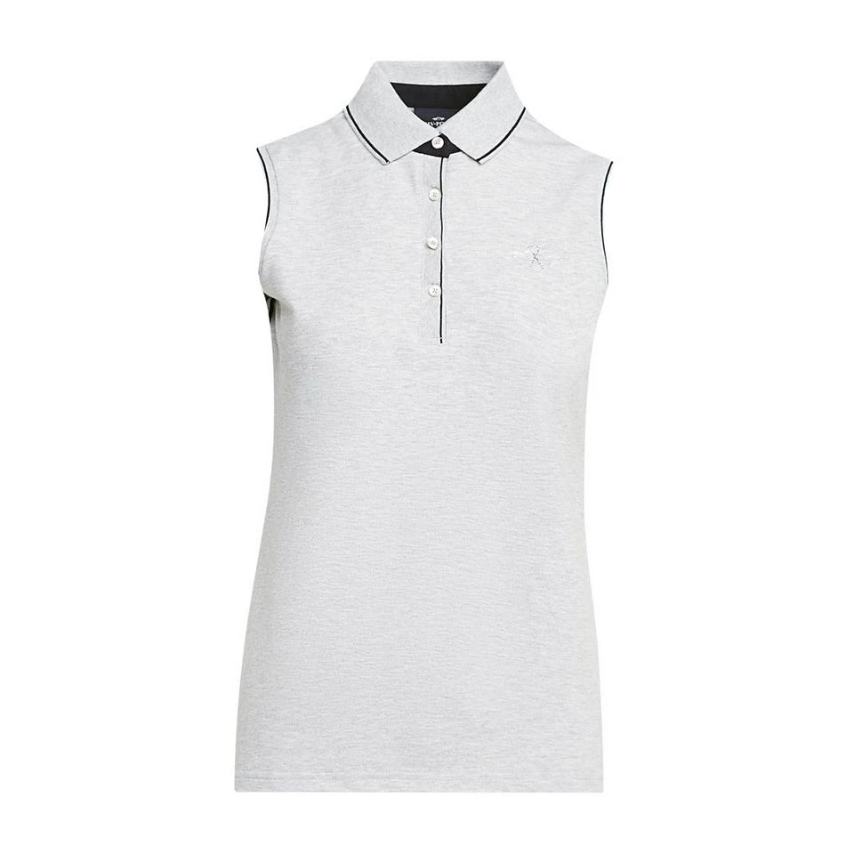 Womens Lia Sleeveless Polo Shirt Grey Heather 8 Womens Lia Sleeveless Polo Shirt Grey Heather - Image 6