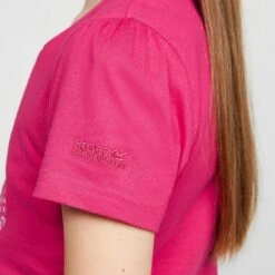 Regatta Childs Bosley V T-Shirt Pink Fusion -Horse Riding Equipment Store go 577279 e