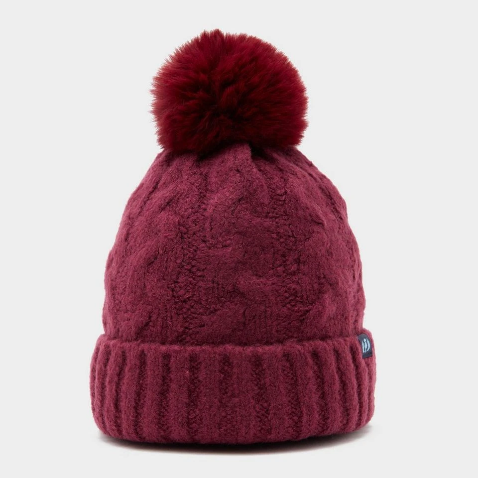 Chunky Knit Bobble Hat In Wine 3 Chunky Knit Bobble Hat In Wine