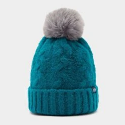 Chunky Knit Bobble Hat In Ocean Blue